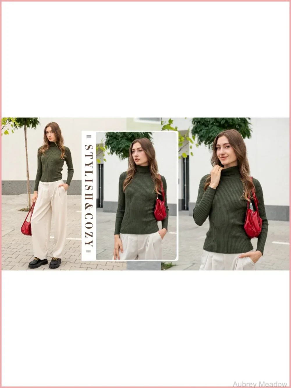 Zeagoo Women's Turtleneck Sweater Ribbed Slim Fit Long Sleeve Pullover